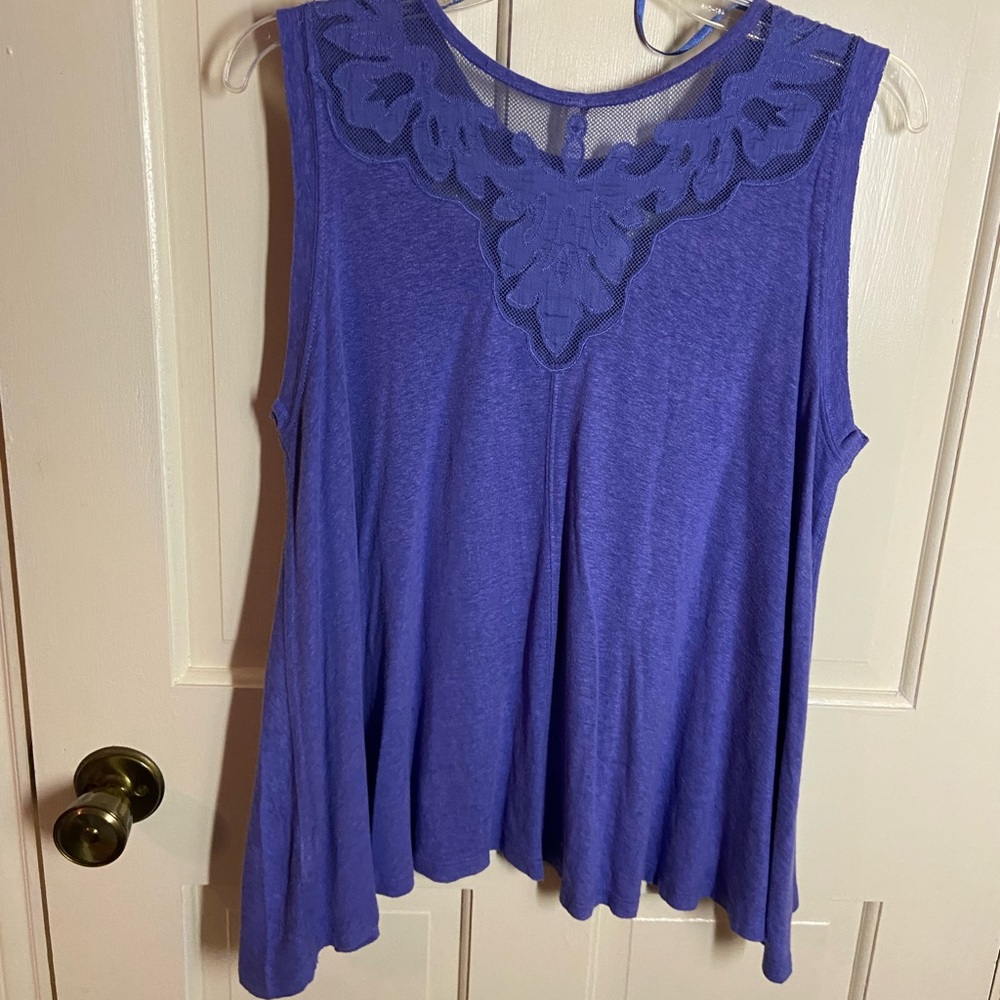FREE PEOPLE Meant To Be Lilac Top Pit-Pit 20”Neck-Hem 22” - Picture 5 of 6